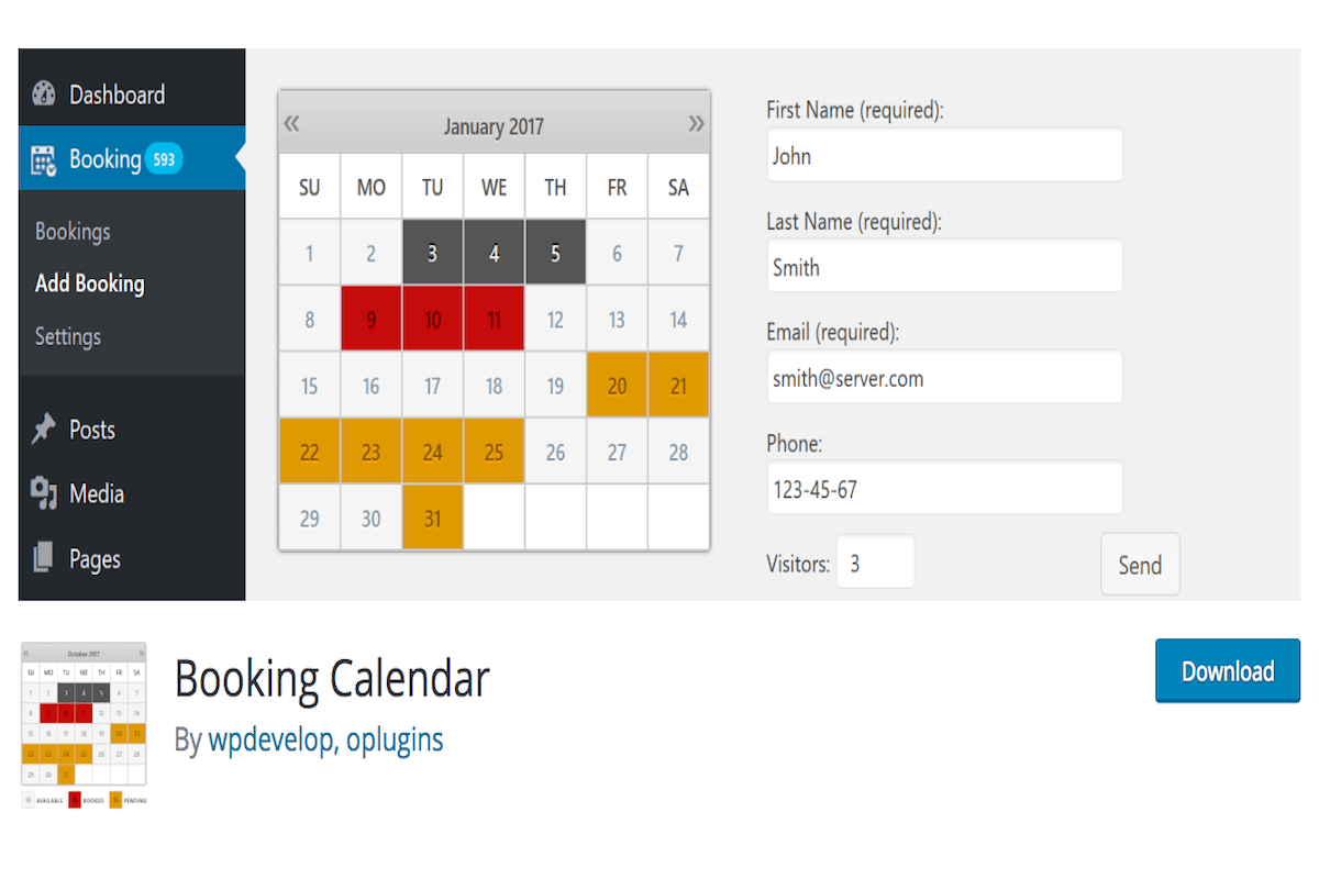 plugin prenotazioni - booking calendar