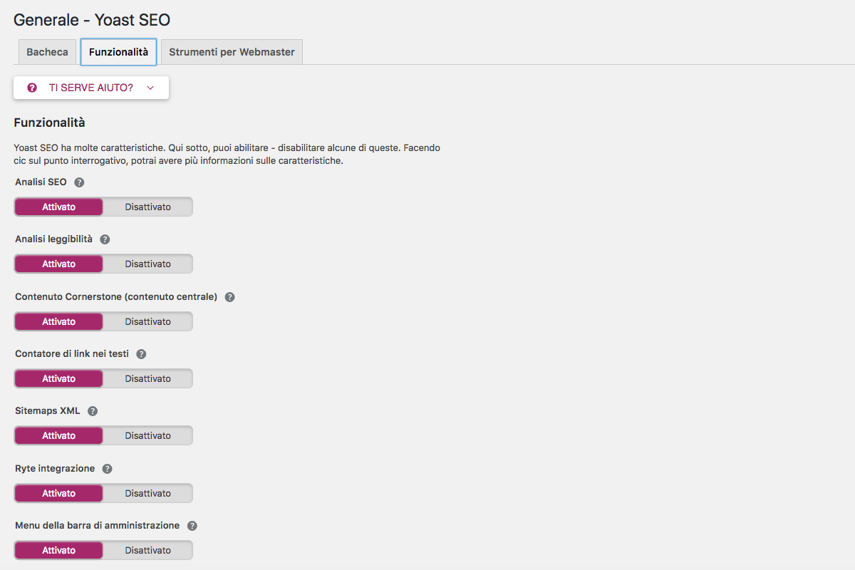 yoast seo - funzioni avanzate