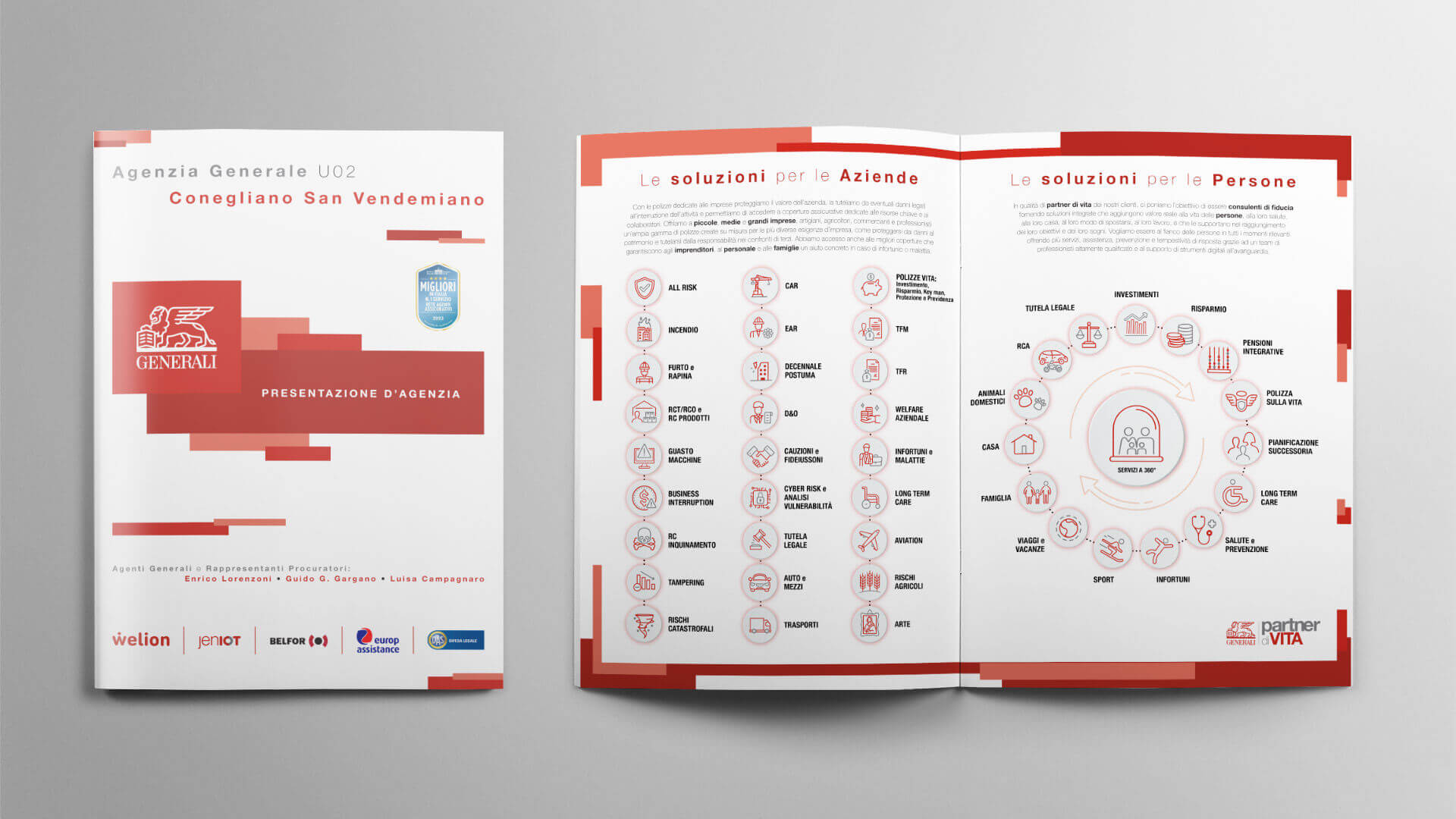 Mockup nuove grafiche brochure generali assicurazioni