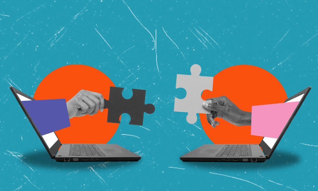 collage-image-two-human-hands-holding-each-other-from-notebook