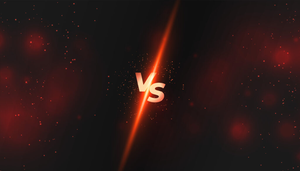 shiny versus vs screen banner with glowing light effect