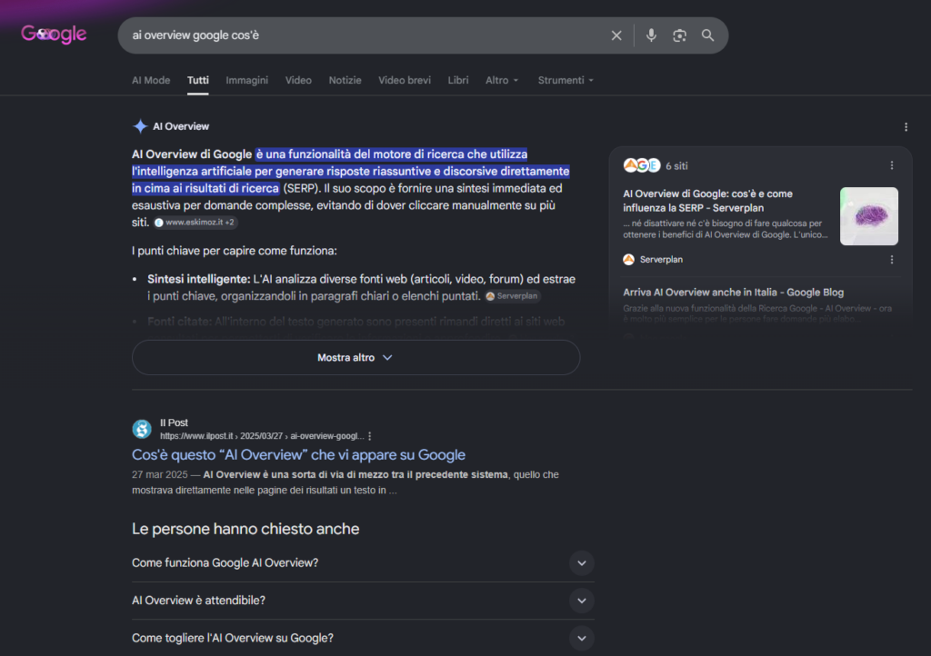Ai overview screenshot di google Ai overview screenshot di google